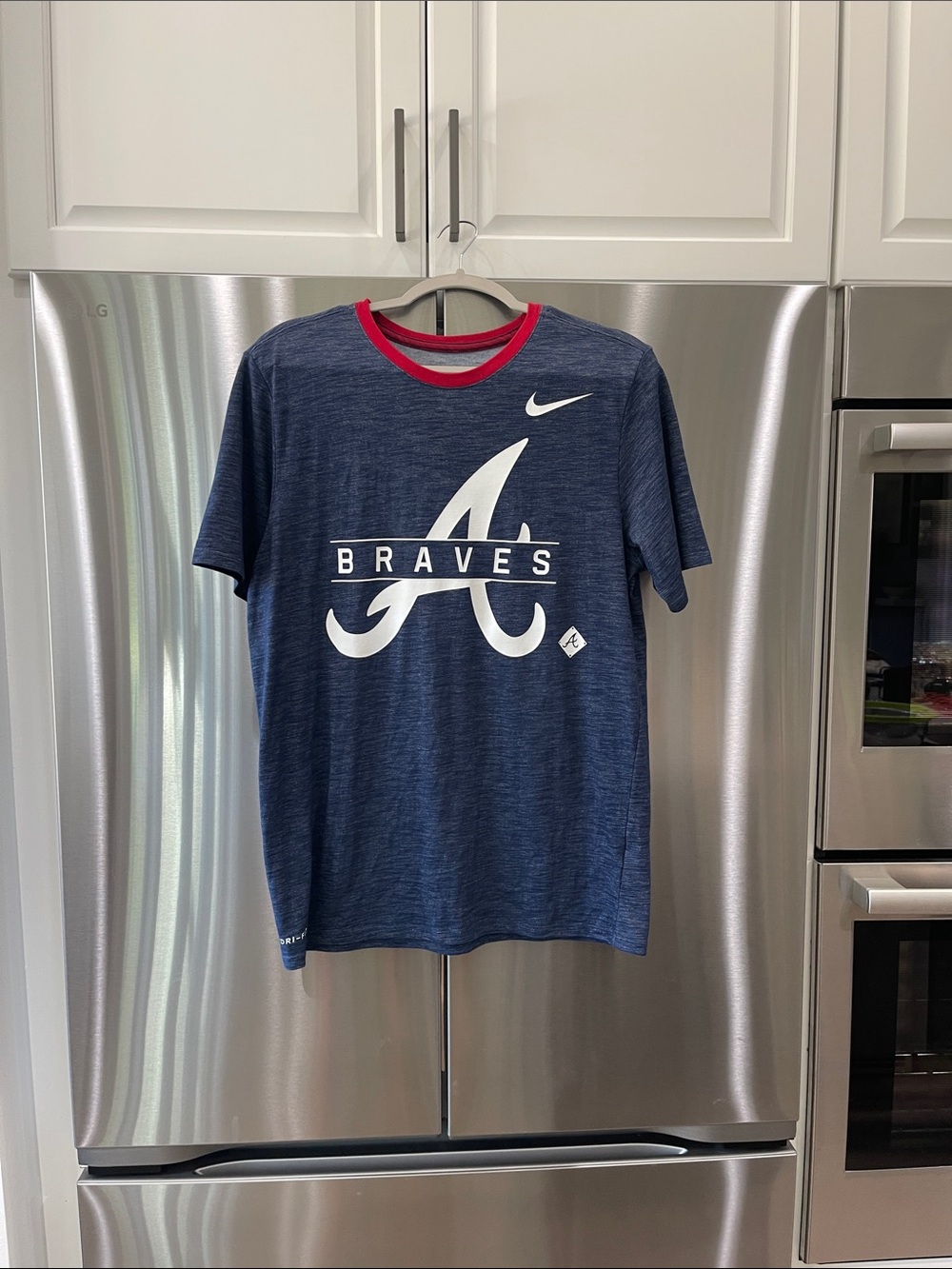 Nike Navy Heather Braves Short-Sleeve Tee with Red Trim
